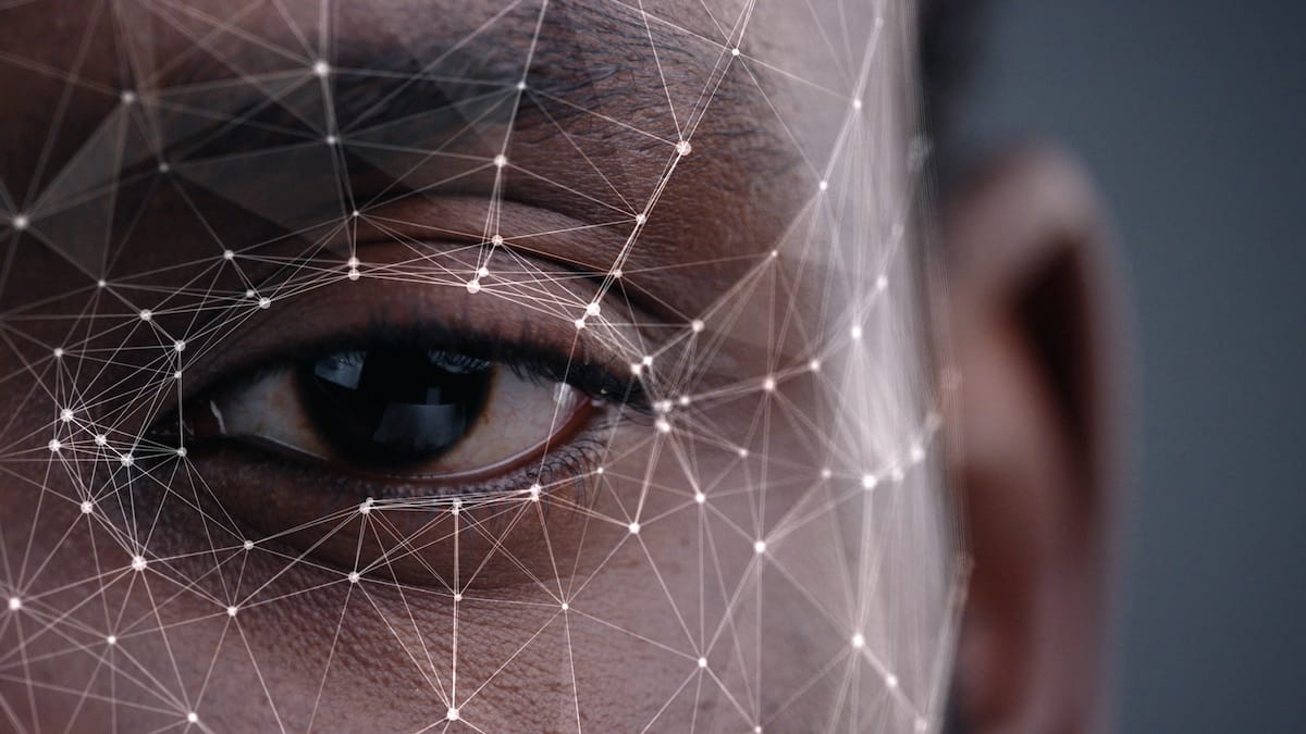 Human AI face digital footprint