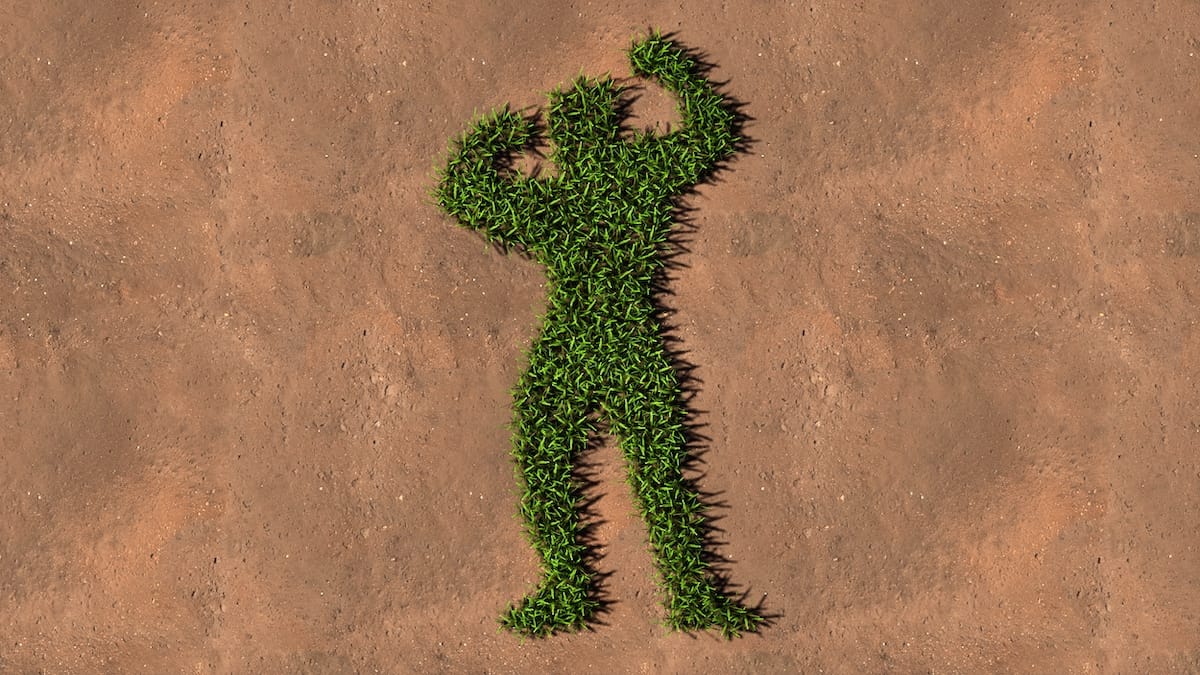 grass growing in human shape